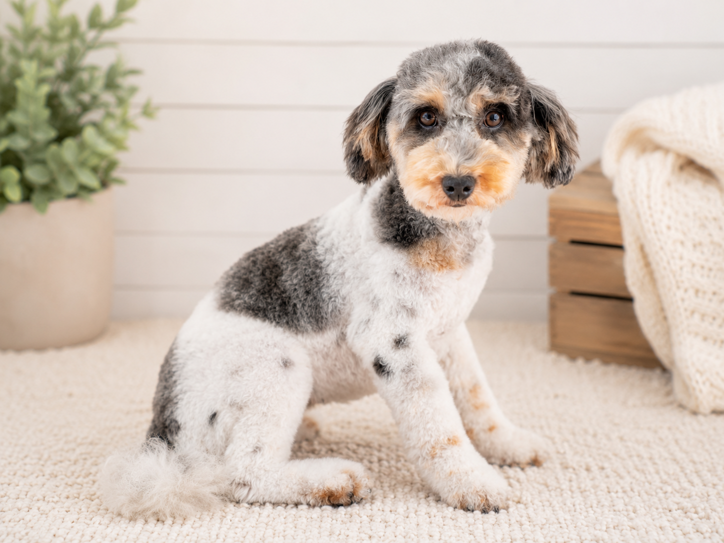 Maple - Mini Poodle dam at Country Lane Doodles, Blue Merle